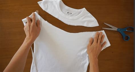 how to cut a shirt off the shoulder